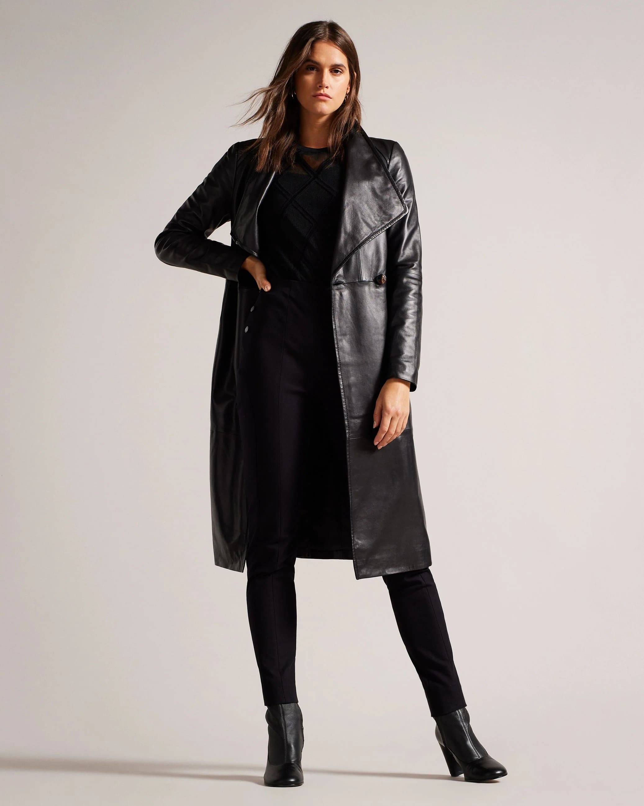 Black leather coat