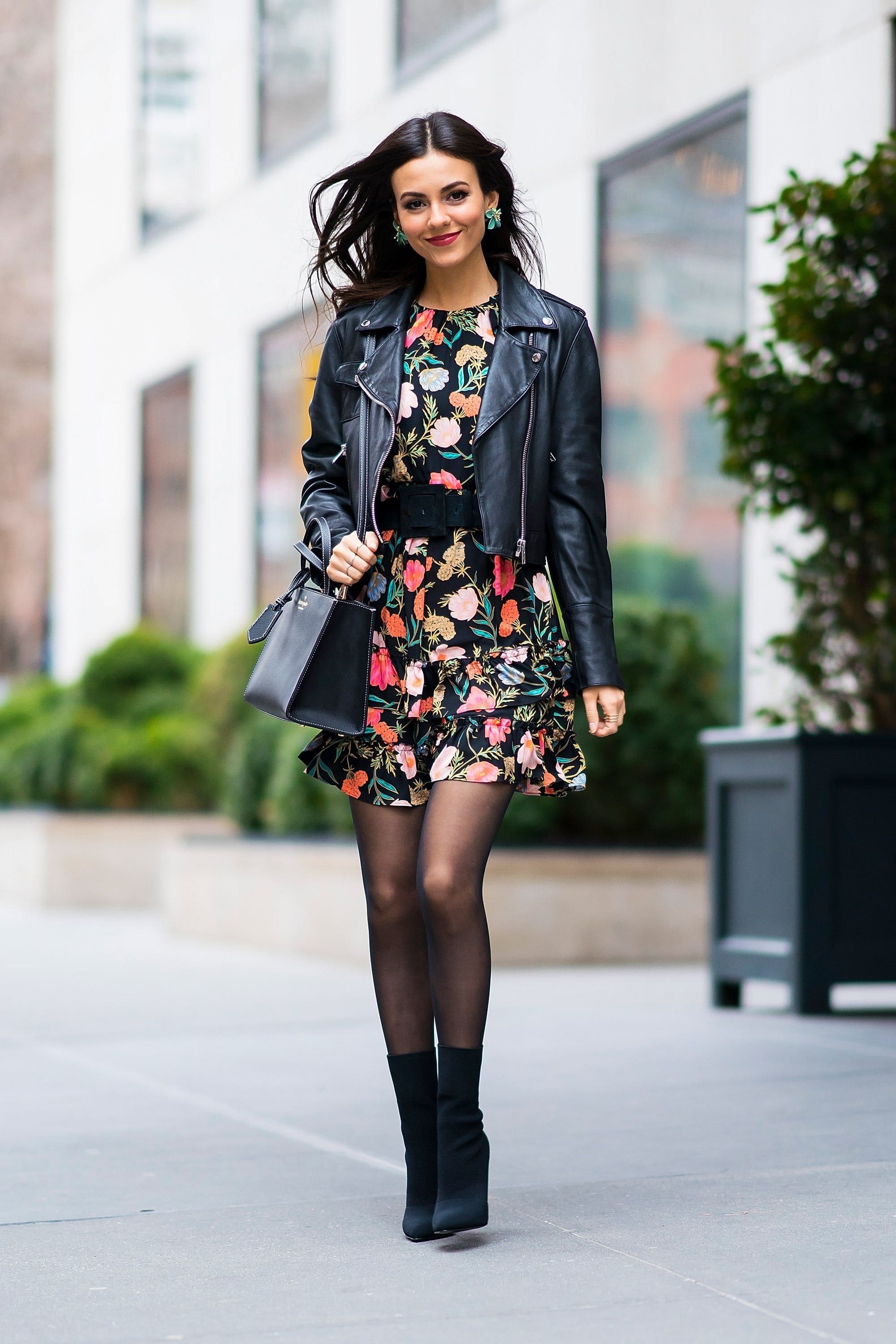 Leather and dress combo