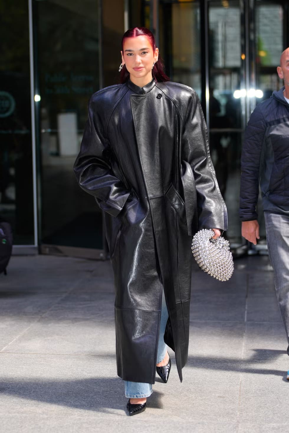 Leather jacket street style