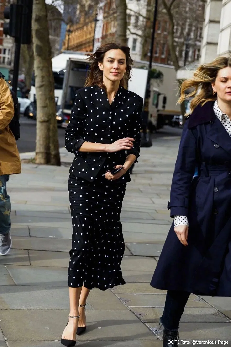 Timeless Black and White Polka-Dot Ensemble with Classic Style
