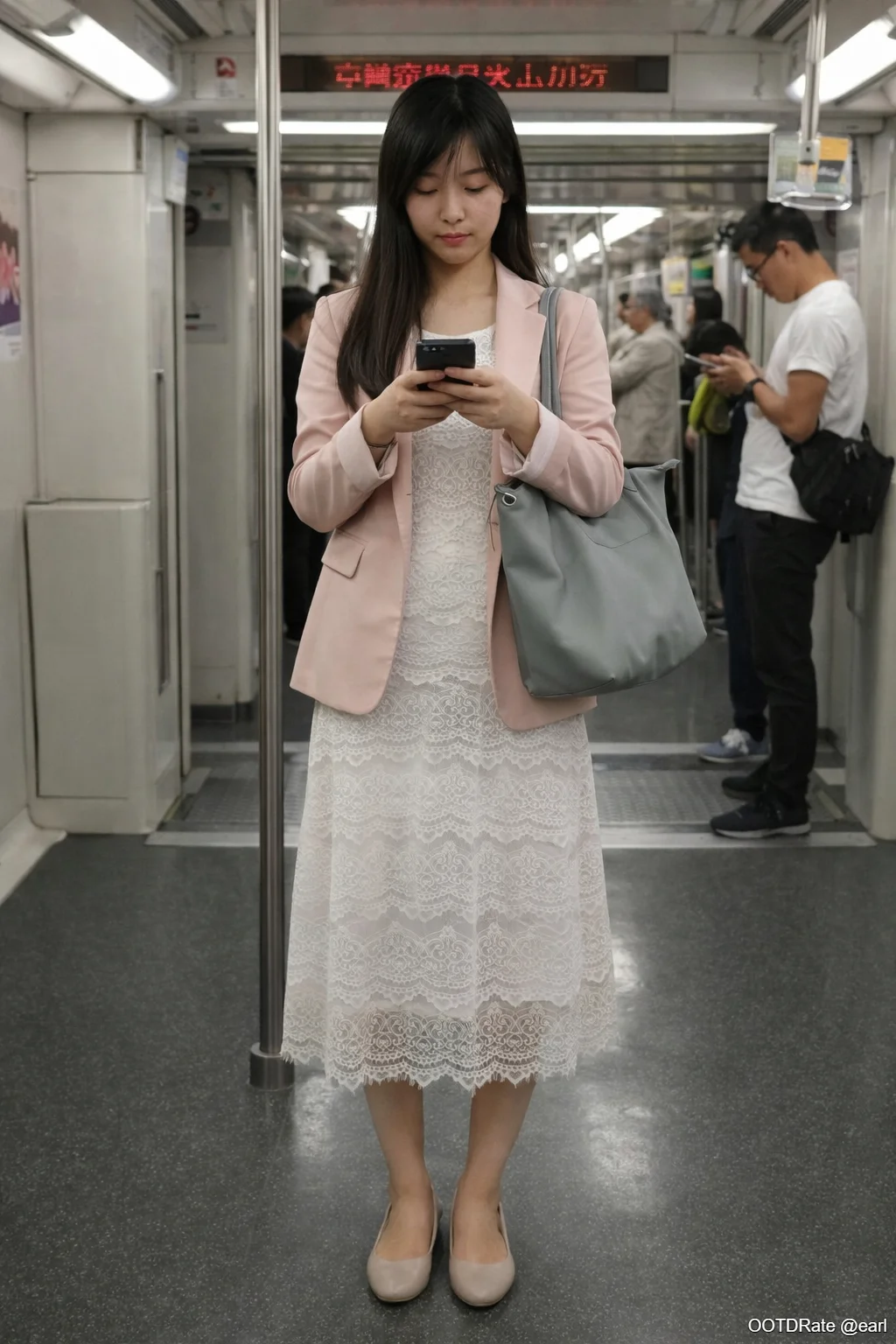 Feminine Elegance with Lace Dress and Pink Blazer in Pastel Shades