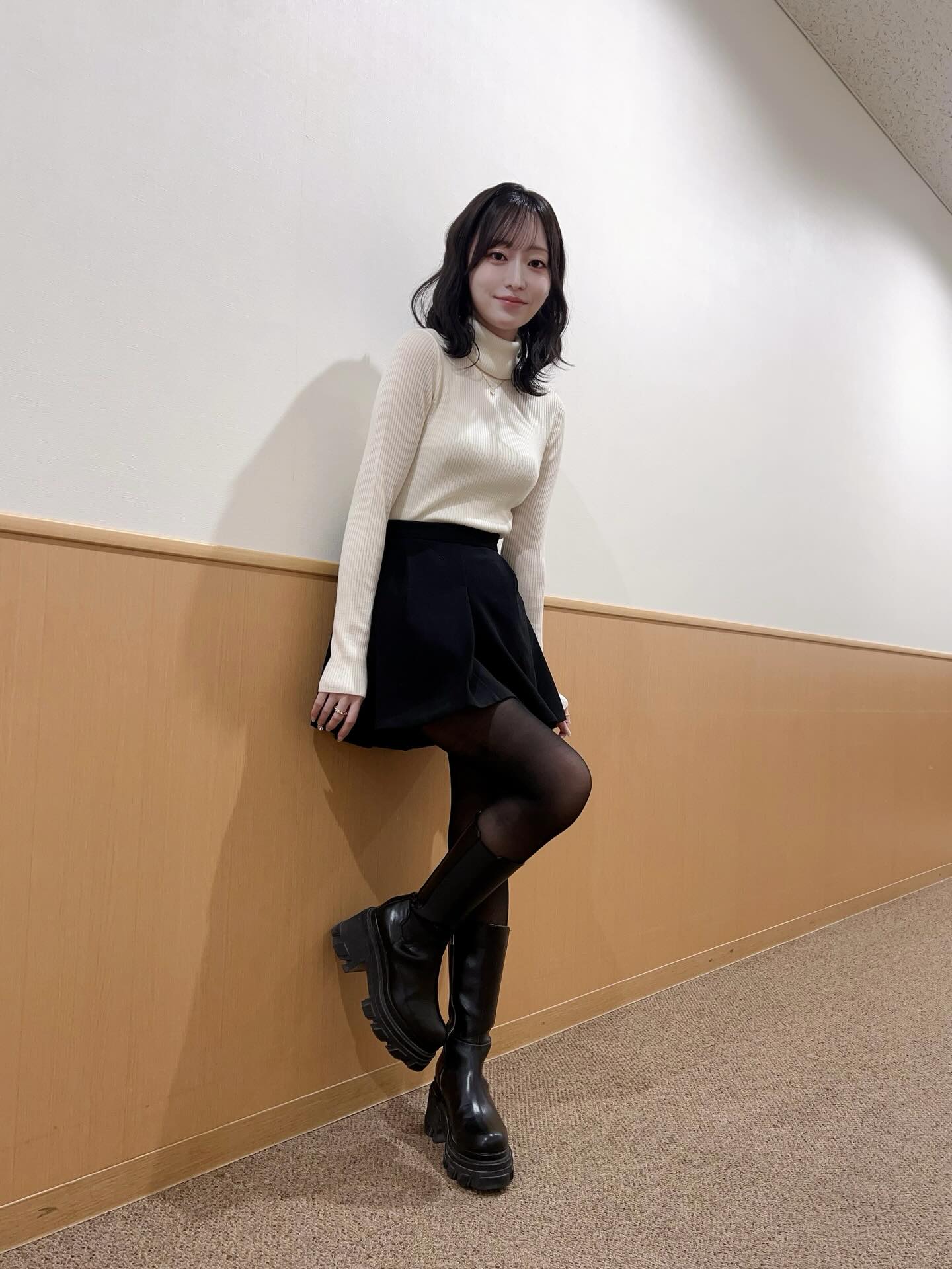 Turtleneck with A-Line Skirt